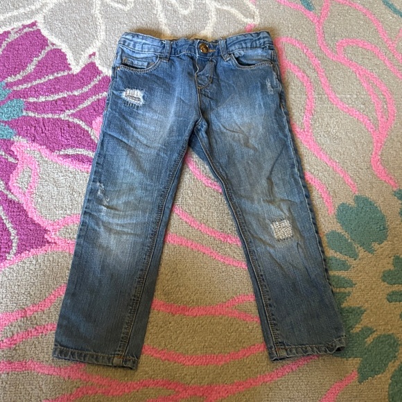 Zara Distress Adjustable Waist Jeans - Picture 1 of 7